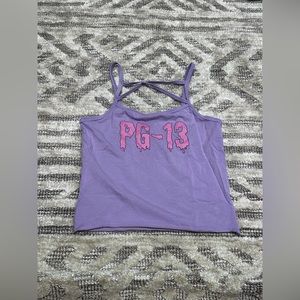 Sugar Thrillz Cropped Tank Top - Purple, Pink PG-13 XS